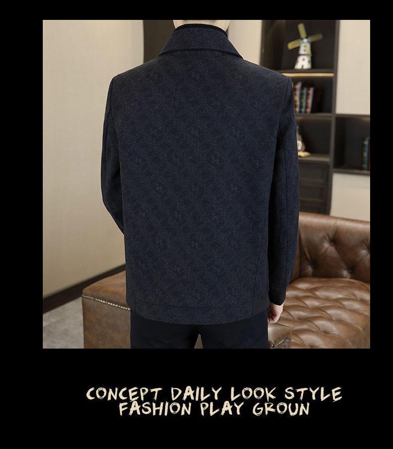 2026 Spring/Autumn Men's Versatile Lapel Jacket Shirt - Casual, Stylish Commuting Wear for Middle-Aged and Young Adults