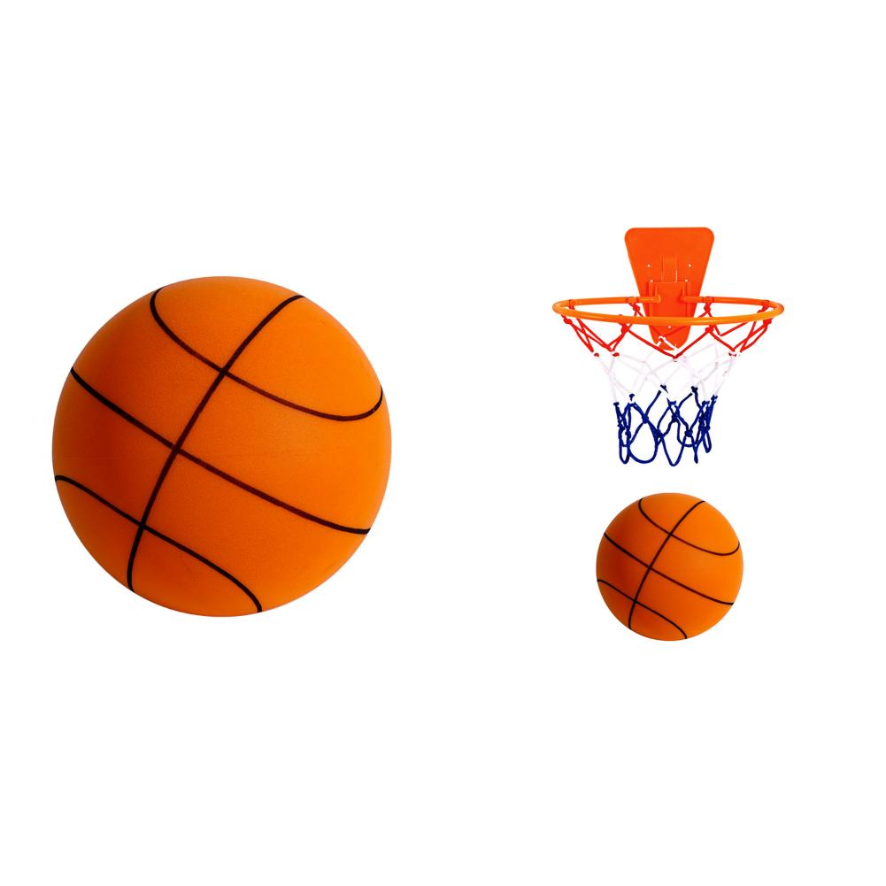Silent Basketball Foam Size 7/5 Grooved Airless Foam Basketball for Quiet Dribbling Indoor Training Mute Bounce Basketball Ball