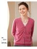 Women's Cashmere Knit V-Neck Cardigan: Autumn Winter, Long Sleeve, Loose Fit, Single-breasted.