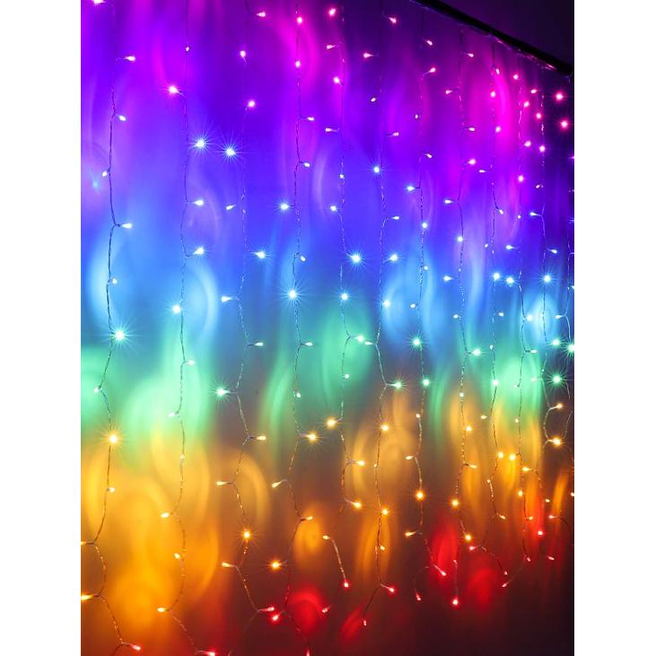 CoziTech Smart Curtain Lights, Color Changing 400 LED Curtain Lights 6.6 * 6.6 FT, RGB DIY String LED Flag Fairy Light for Backdrop Party Indoor