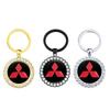 Alloy Car Logo Key Rings Chain Holder Gift for Mitsubishi Ralliart Lancer ASX L200 Colt Pajero Outlander Eclipse Galant Montero