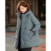 Women's Chinese Style Embroidered Mink Fur Trim Down Jacket