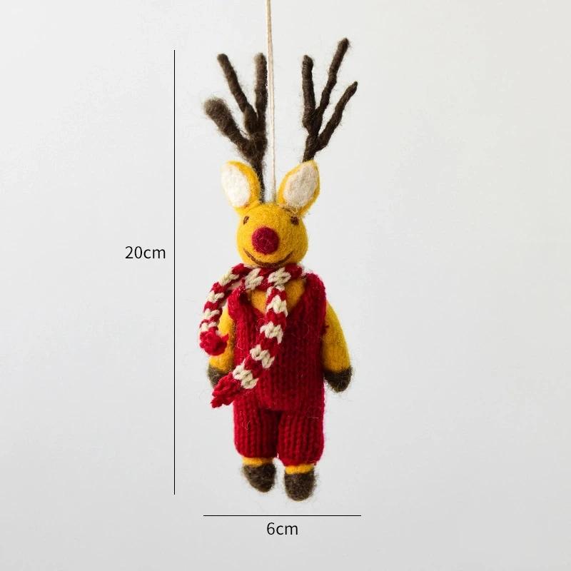 Christmas Decoration Wool Felt Pendant-Nepal Doll Cartoon Design Christmas Tree & Backpack Ornament Perfect Festive Gift Pendant