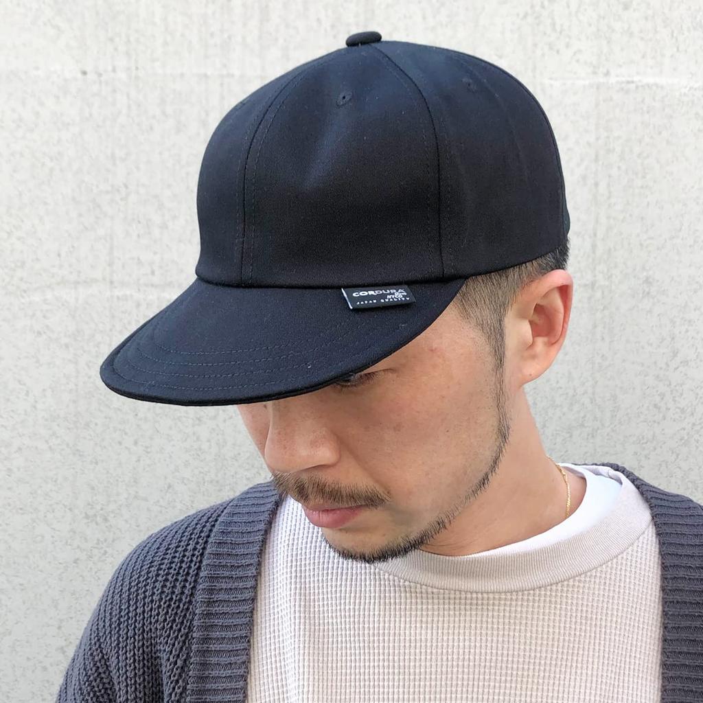 Basic Ench Cordura NYCO Flat Made with Japanese Cordura Fabric and Back Mod Coat One Size Fits and Cap, Satin, Hat, Cap, All, Black, Men's Women's