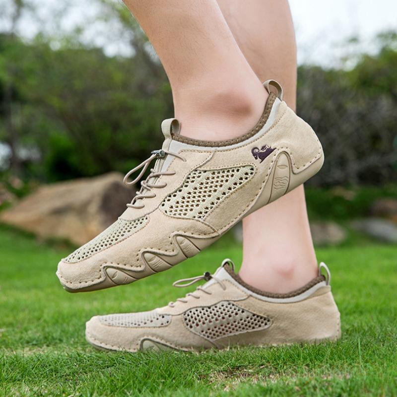 Summer Men's Casual Sports Shoes Genuine Leather Mesh Shoes Octopus Men's Shoes