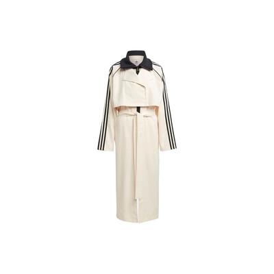 Originals Trefoil Zijstreep Enkele Rij Knopen Met Riem Lange Trenchcoat Dames Bovenkleding Wit IC5588