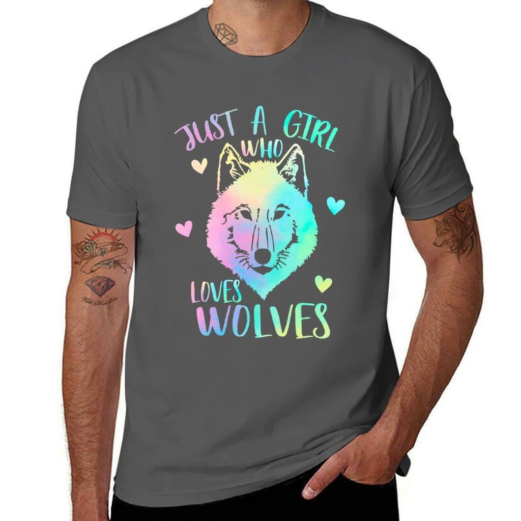 Just a girl who loves Wolves TShirt Summer Holiday Casual Tee