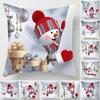 Snowman Christmas Cushion Cover Merry Christmas Decorations for Home 2026 Cristmas Sofa Decor Navidad Xmas Gifts New Year 2026