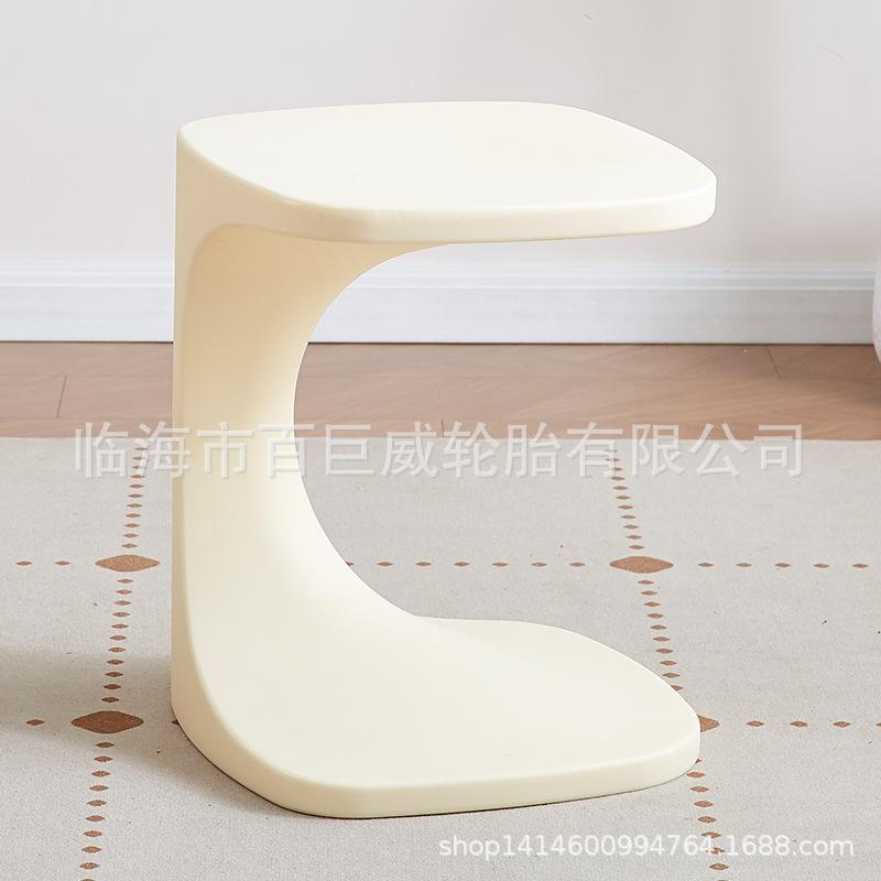 Plastic American Bedside Table Creamy Minimalist Coffee Table Water-Fill Balcony Side Stand Space-Saving Corner Table