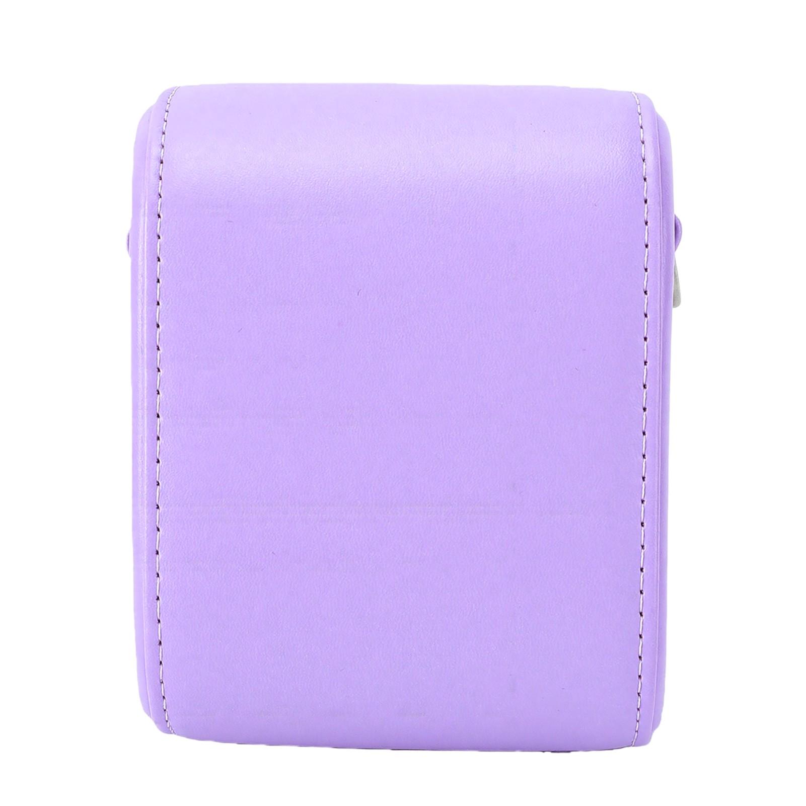 Camerahoes Geschikt voor Polaroid Go Vintage PU Leer Camera Opbergtas Magnetische Sluiting Verstelbare Riem voor Reizen paars