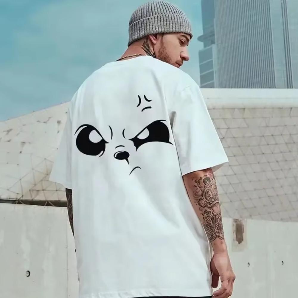 

Летняя новая повседневная свободная футболка с короткими рукавами, мужская модная свободная футболка с принтом, большой размер 8XL, хип-хоп, парная одежда, короткий рукав, хлопковый топ XXXXXL белый