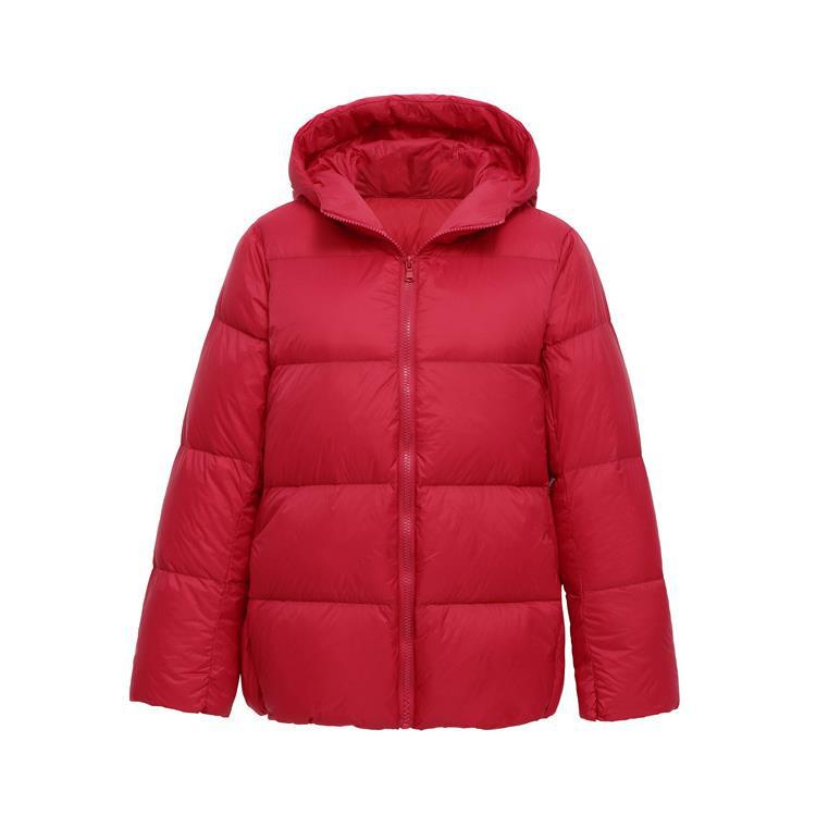 Autumn and Winter New Down Jackets Women's Light, Sweet and Loose Hooded White Duck Down Warm Bread Jacket Short