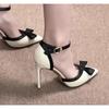 Women's Sandals Colorblock Peep Toe Platform Pumps Summer Fight Color Shoes Fish Mouth High Heels Sexy Thin Heels Dress Shoes