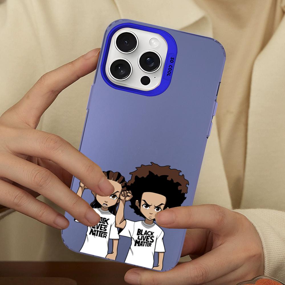 Huey Freeman Boondocks Phone Case For IPhone 16 15 14 13 12 11 Pro Max X XR XSMAX 8 7 Plus Matte Shockproof Back Cover