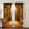 2pc,  Window Drapes Luxurious Golden Theater Stage Versatile Fabric,Without Electricity Summer Party Decorations Use for Hotel