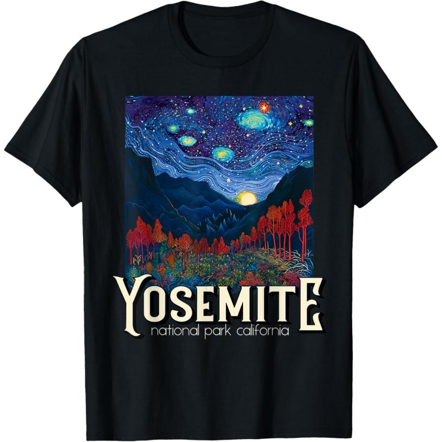 Yosemite National Park California Starry Night Souvenir T-Shirt XXXXXL чёрный