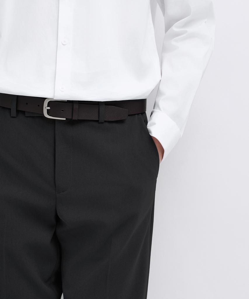 MUSINSA STANDARD Semi-Wide Hidden Banding Slacks [Dark Gray]