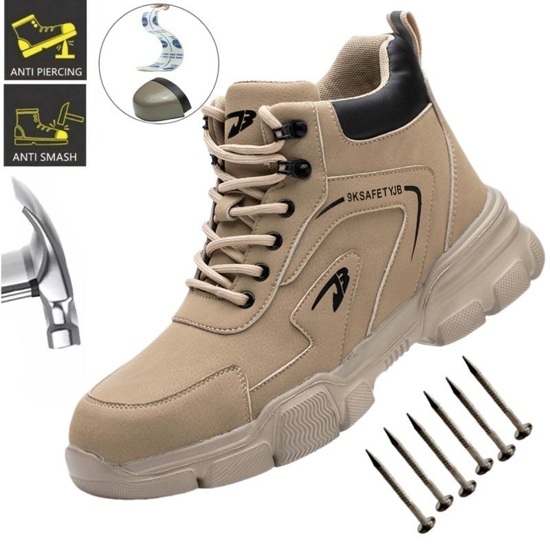 Outdoor Warehouse Mining Work Shoes Steel Toe Safety Boots Lightweight Safety Work Shoes For Men Work Sneakers Security Footwear