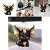 Car Decor Acrylic Flat Surface Black Dragon Pendant With Cartoon Style For Vehicle Interior Enhancement