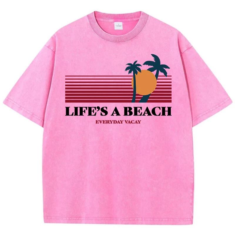 Life'S A Bea Evertday Vacay Bedruckte T-Shirts Femme Chic T-Shirts Design Lässiges T-Shirt Senior Street Kurzarm