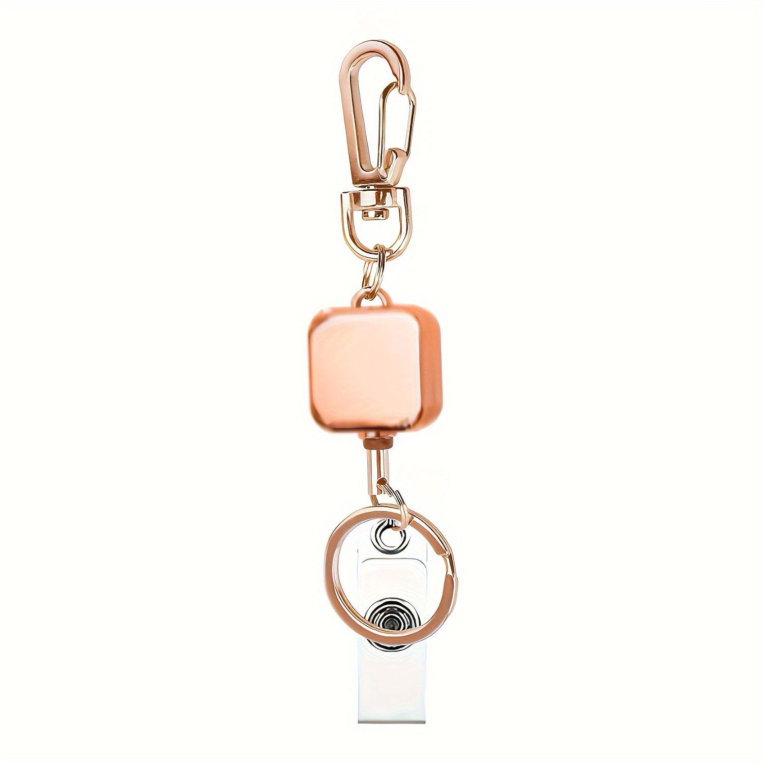 

Elegant Gold-Plated Retractable Lanyard with Key Ring and ID Card Holder - Perfect for Office or Everyday Use