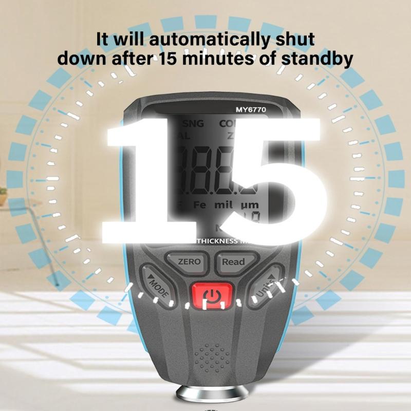 Professional Coating Thickness Gauges Coating Tester Auto Shutoff backlight Display for Auto Repair Shops & Metalworking