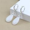 Orecchini a lobo Goccia d'Acqua in Giada Bianca e Verde Naturale per Donna Orecchini Pendenti Trendy in Pietra di Giada Gioielli Vintage per Feste Sposa Regalo