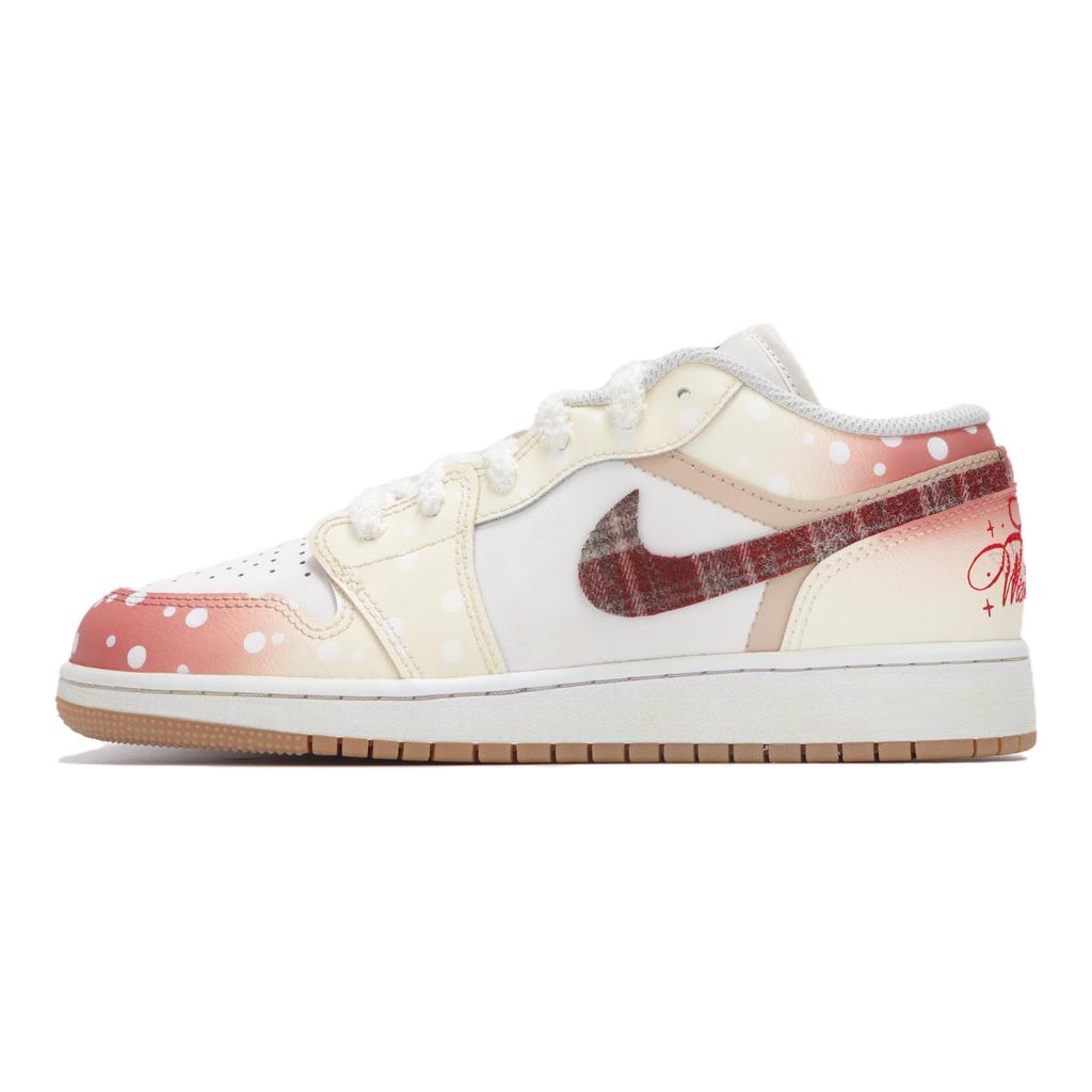 Jordan Air Jordan 1 Abrasion Resistant Abrasion Resistant Low top Vintage Basketball Shoes Women's Ecru Red 553560-146(Team24-)