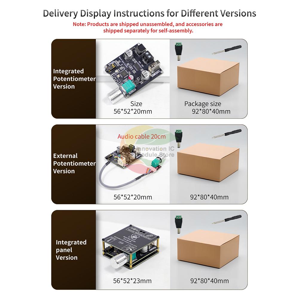 DC 9-24V XY-301W Mono 30W Bluetooth Digital Audio Amplifier Board TWS True Wireless Box Connection Stereo