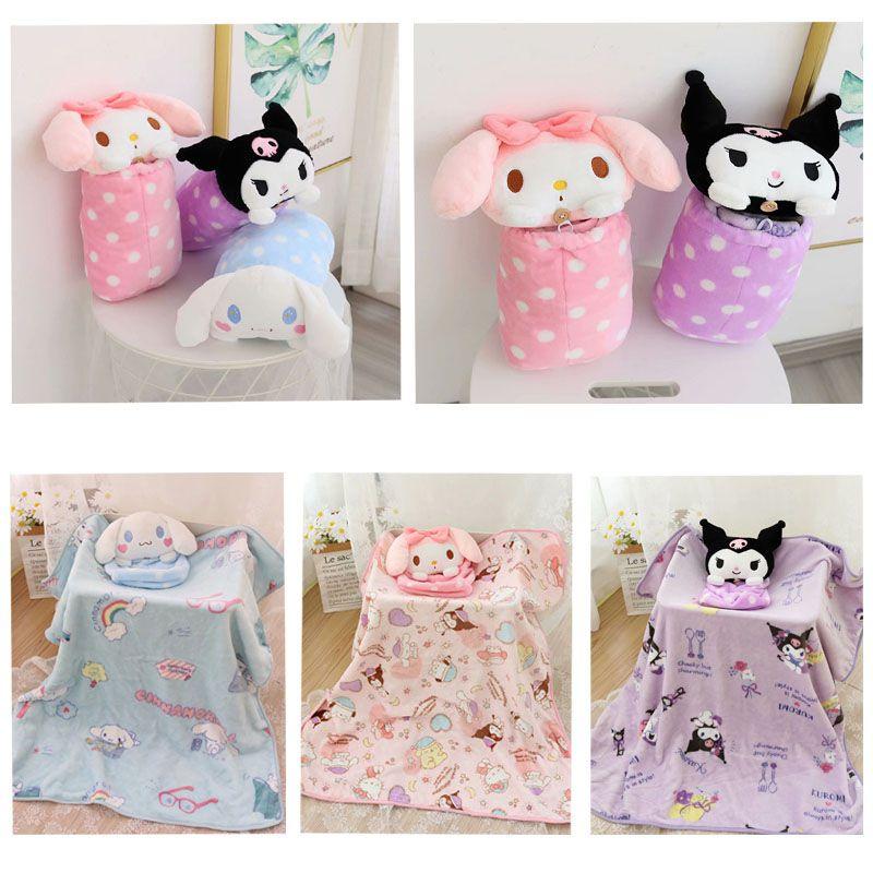 My Melody Cartoon Coral Fleece Travel Blanket With Soft Plush For Kids And Students