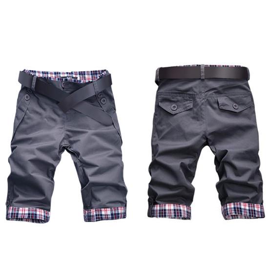 Şort Renkli Blok Patchwork Sokak Şıklığı Dar Kesim Cepler Fitness için Kısa Pantolonlar