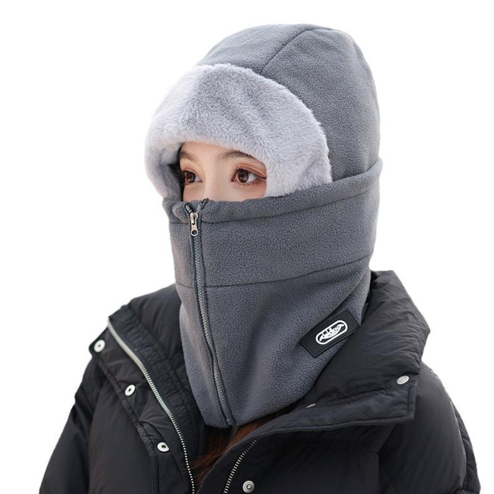 

Detachable Hat Scarf Set Thickened Integrated Cap Scarf New Ear Protection Cap Autumn Winter світло-сірого кольору