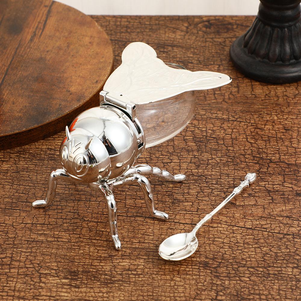 Bee Shaped Seasoning Jar and Spoon Spice Jar Salt Shaker Seasoning Bottle Storage Jars Seasoning Tools Spice Container Organizer