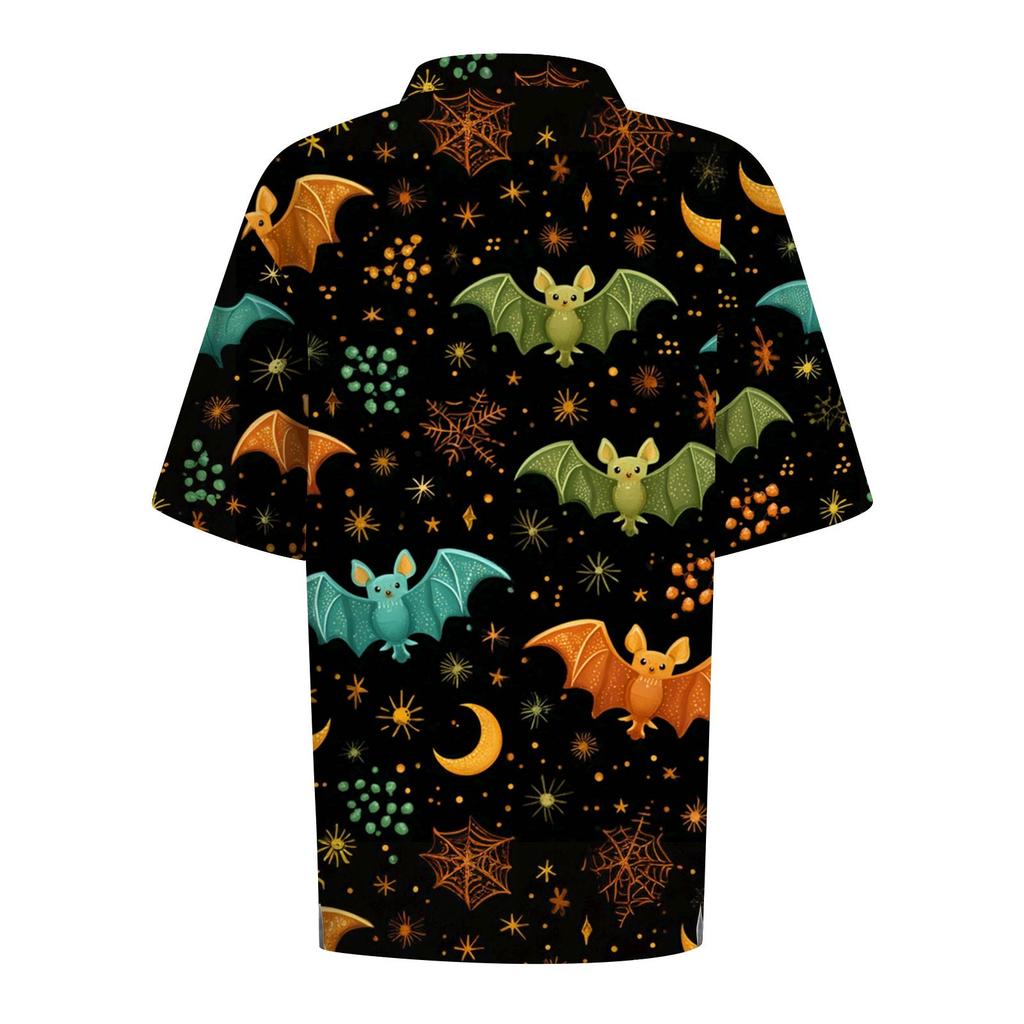 Women's Fashion Casual Lapel Short Sleeve Printed Shirt Women's Button Up Tops