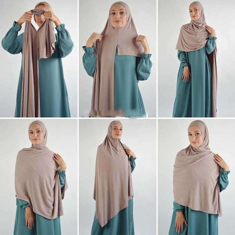 Good Stitch Stretchy Jersey Scarf Jersey Hijab Instant Hijab Plain Muslim Shawls Supplier Turban Headwraps Foulard Femme