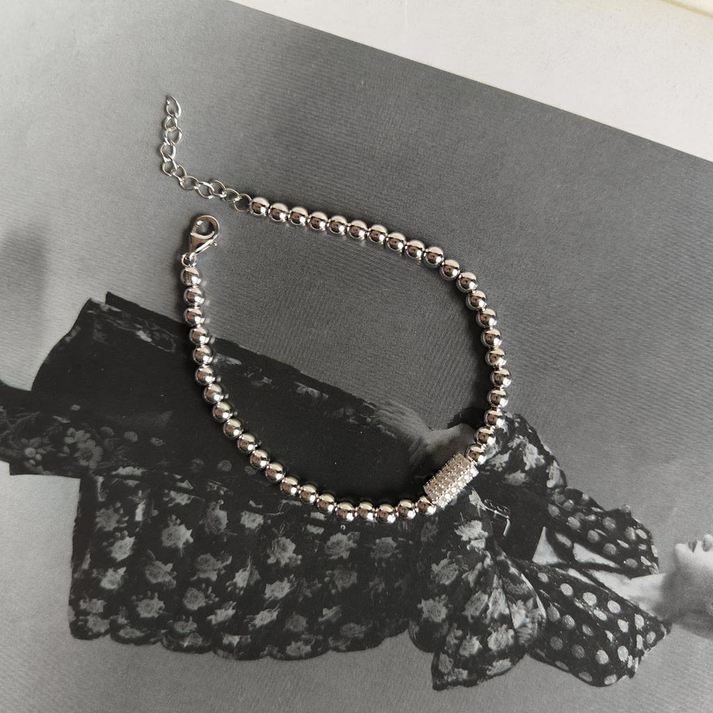 Серебряный браслет с фианитами, вес изделия 5,95 гр (2214823)