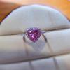 1-2 Carat Light Luxury Pink Moissanite Heart Ring for Women - Diamond Wedding & Proposal Couple Ring