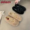 Fashion Female Buckle Strap Ladies Flats Warm Shoes Fashion Shallow Footwear Butterfly-Knot Mary Janes Women Flats With Fur Shoes