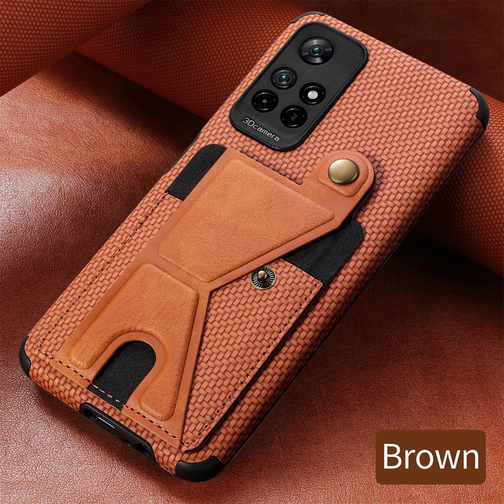 Wallet Flip Card Holder Carbon Fiber Phone Case for Xiaomi Redmi Note 11 10 Pro 11S S Prime POCO X3 NFC Mi 11 Lite Leather Cover