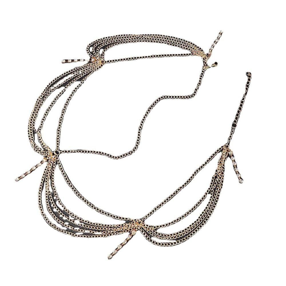 Decoration Rhinestone Fashionable Multi Layer Chain Design Women Headwear