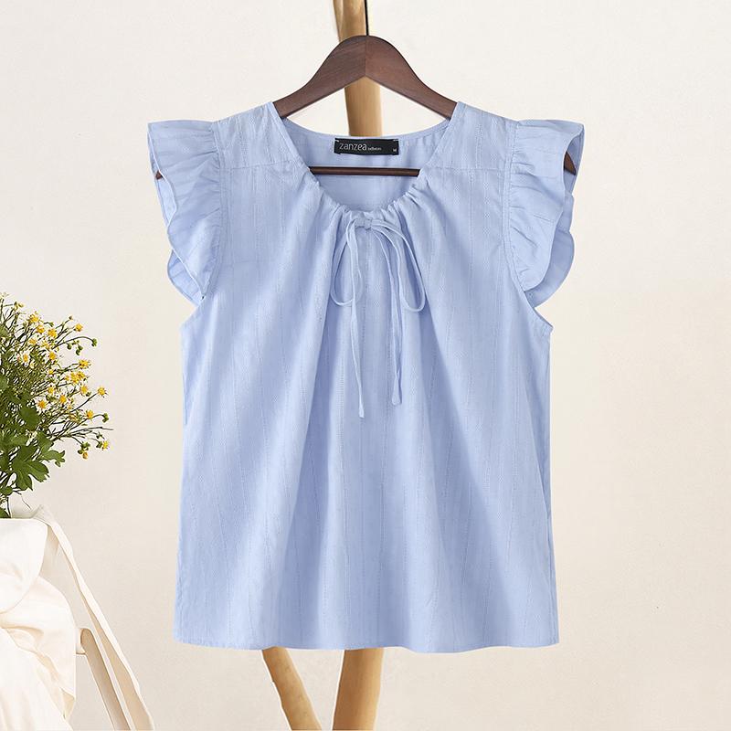 ZANZEA Women Casual Round Neck Summer Sleeveless Tank Tops