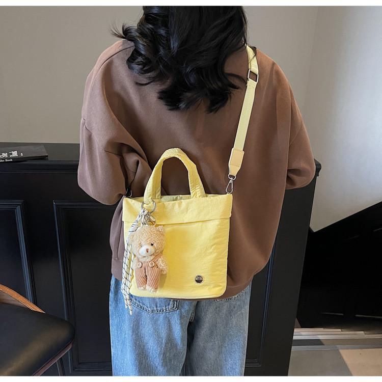 Street Style Nylon Square Bag For Women Teen Fashion Lightweight Crossbody Bag With Stitching Detail