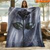 1pc 2D Flat Printing Spring And Summer New Arrival Black Rose Starry Sky Theme Digital Print Blanket, Throw Blanket, Soft And Comfortable 100% Fiber, 