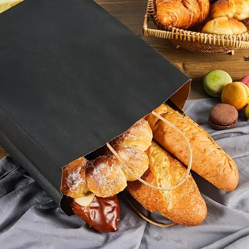 10pcs Black Kraft Paper Gift Bags with Handles Perfect for Retail Shopping, Party Favors, and Gift Packaging - Eco-Friendly Reusable Gift Totes