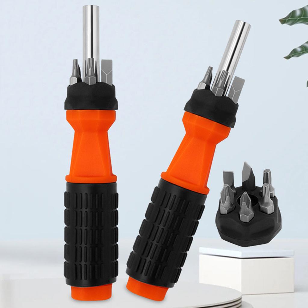 Multi-Bit Stubby Screwdriver Kit Magnentized Fixation Bit Perfect for Furniture Installation Electrical Maintenance 6in1