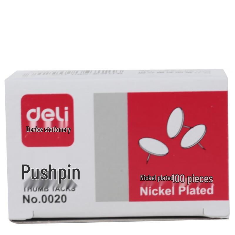 Deli 0020 Nickel-Plated Thumbtacks