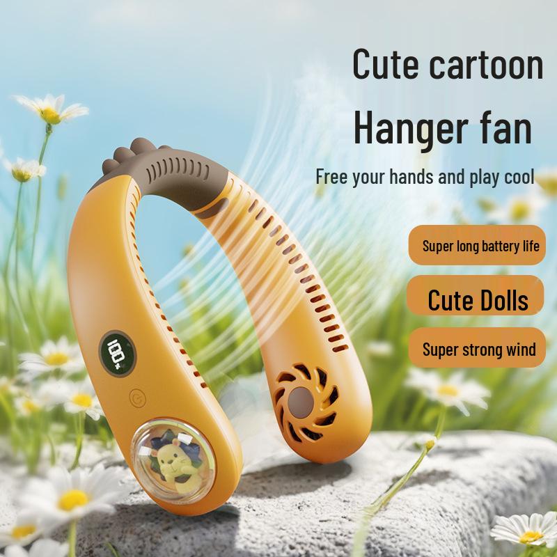 USB Rechargeable Leafless Kids Neck Fan – Safe, Portable Gift for Students