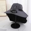 Fashion With Solar Powered Fan Sun Hat Neck Protection Quick Dry Panama Cap Wide Brim Large Size Fisherman Caps Outdoor