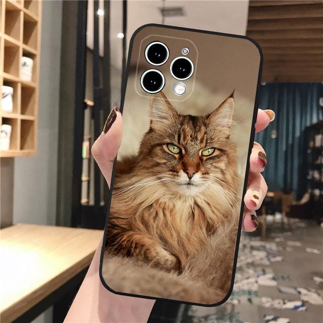 

Чехол для телефона для Iphone 14 Pro Max 13 12 11 Pro Max Xs Xr X 12mini 14 Plus Se, чехол с изображением кота мейн-куна, принципиально iPhone 12Pro