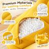 Kids Sofa Yellow Lazy Sofa with Bear-Ear Backrest and Side Pocket 38x38x35cm